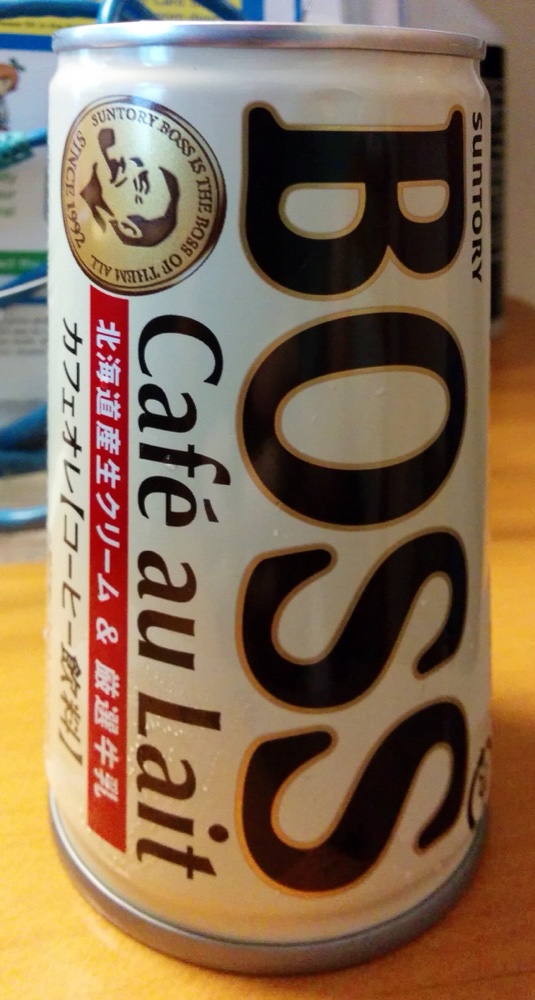 A can of Suntory BOSS Cafe au Lait coffee